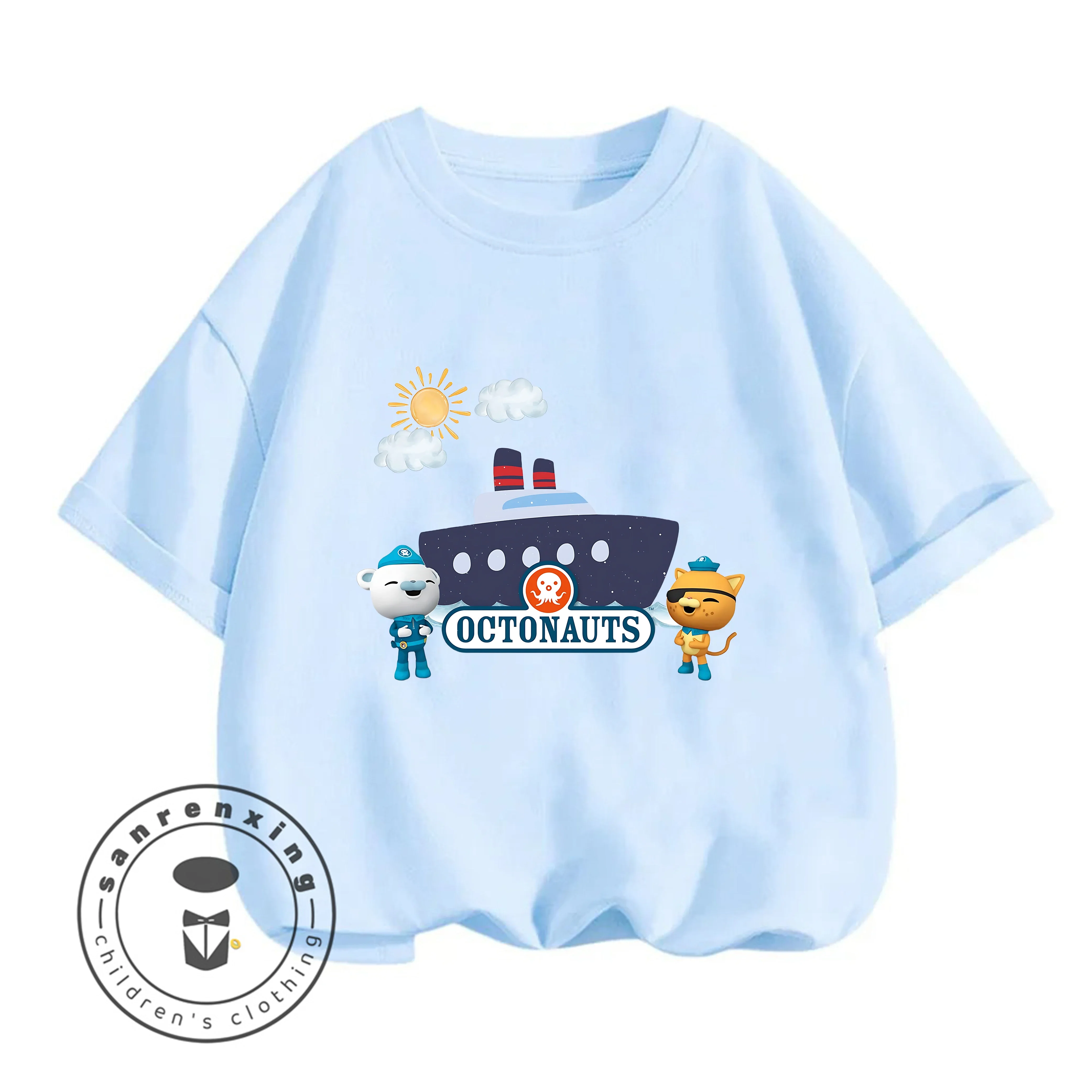

2026 Summer Fashion Octonauts Crew Neck Tshirt 3-14Y Boys Girls Cute Kawaii Cartoon Street Hot Outdoor Casual Lovely