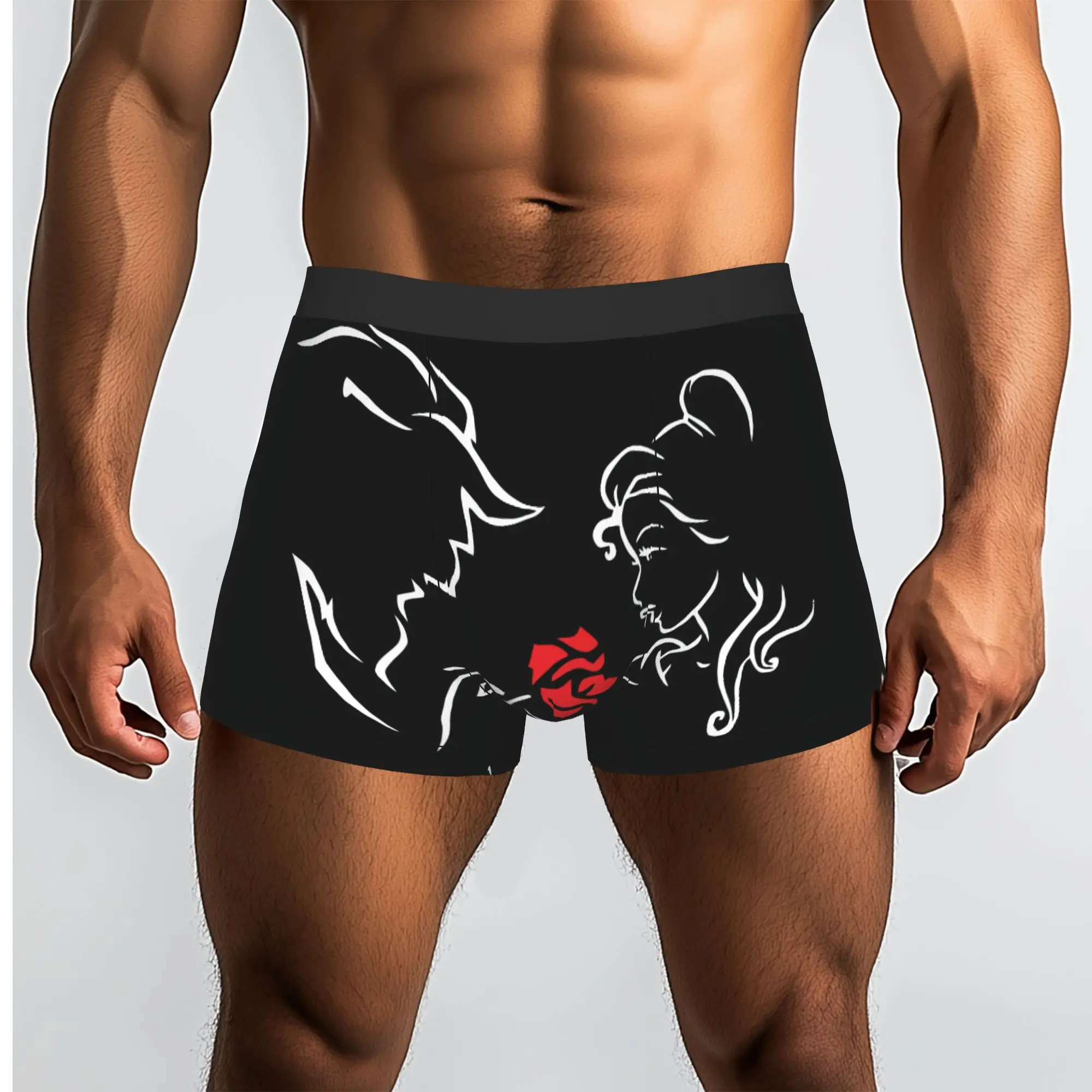 Customized Cool Beauty Anime And The Beast Boxers Shorts Panties Male Underpants Breathable  Briefs Underwear