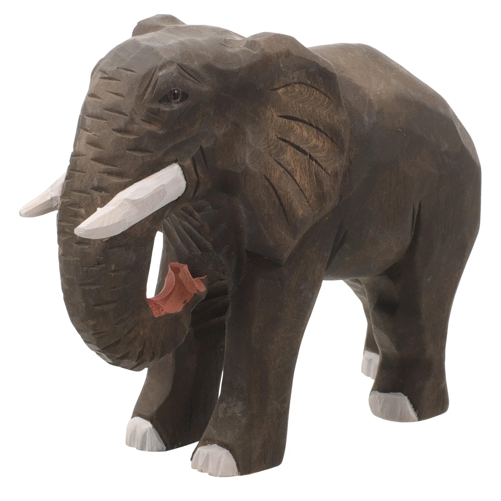 

Animal Desktop Ornaments Elephant Model Sculpture Wood Figurine Statue Wooden Animals