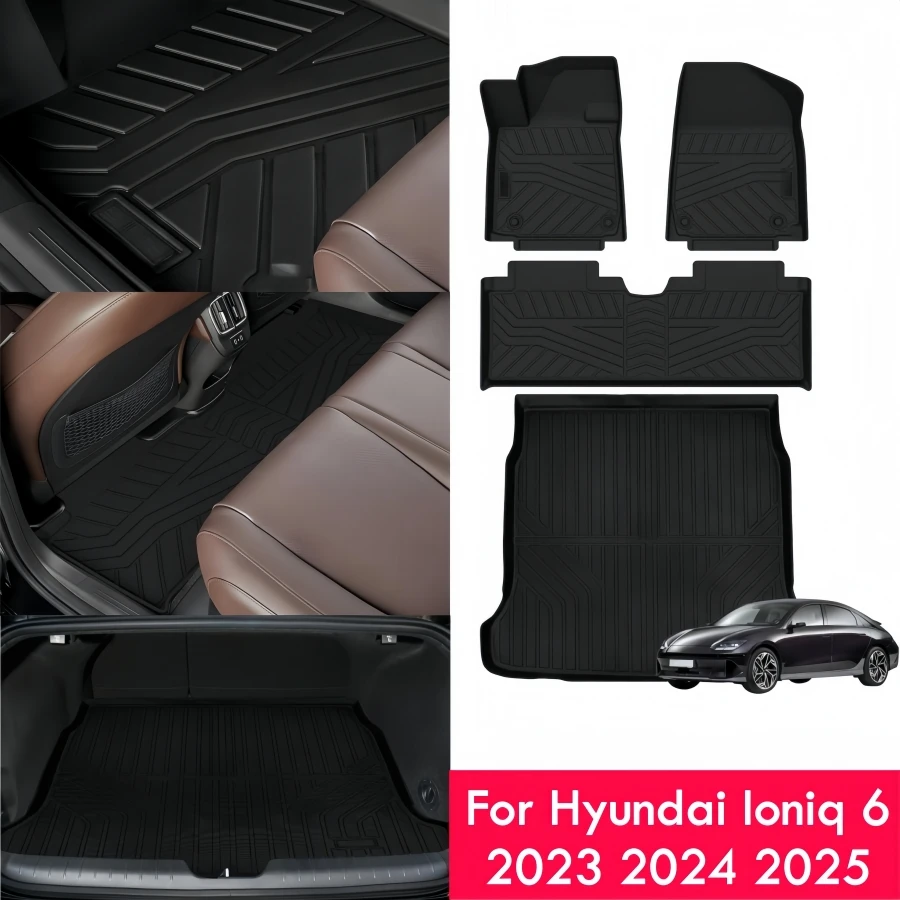 

Всепогодные коврики из ТПЭ для Lhd Hyundai Ioniq 6 2023 2024 2025 Задний багажник и напольные коврики Ioniq 6 Аксессуары