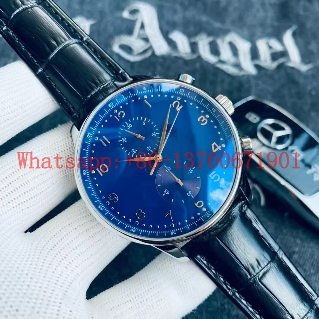 Top Quality Mens Mechanical Watch Automatic Watches Stainless Steel Black Blue Green Leather Fashion Wristwatch
