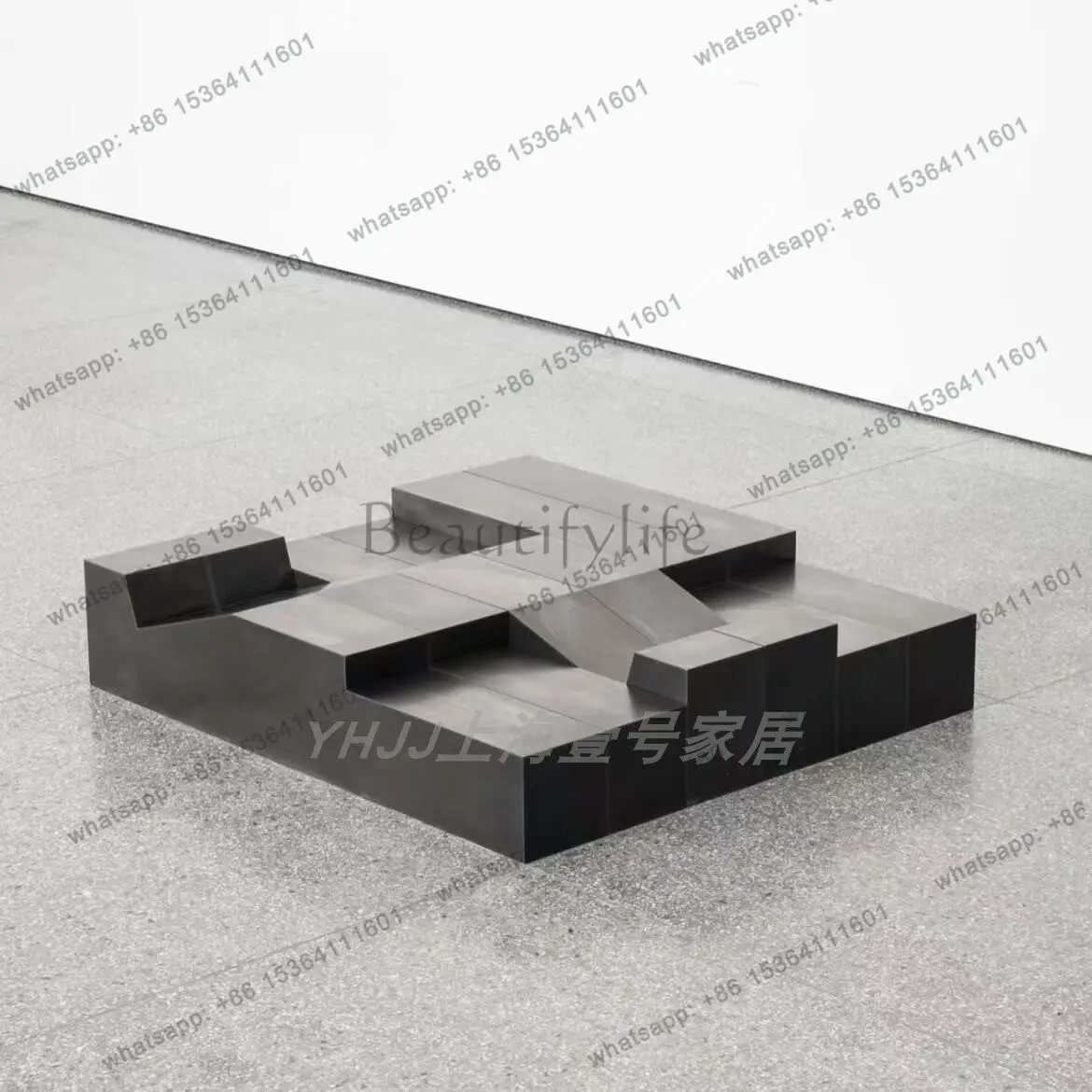 Customization Medieval Solid Wood Module Combination Living Room Coffee Table Sofa Edge Designer Exhibition Hall Border Coffee T
