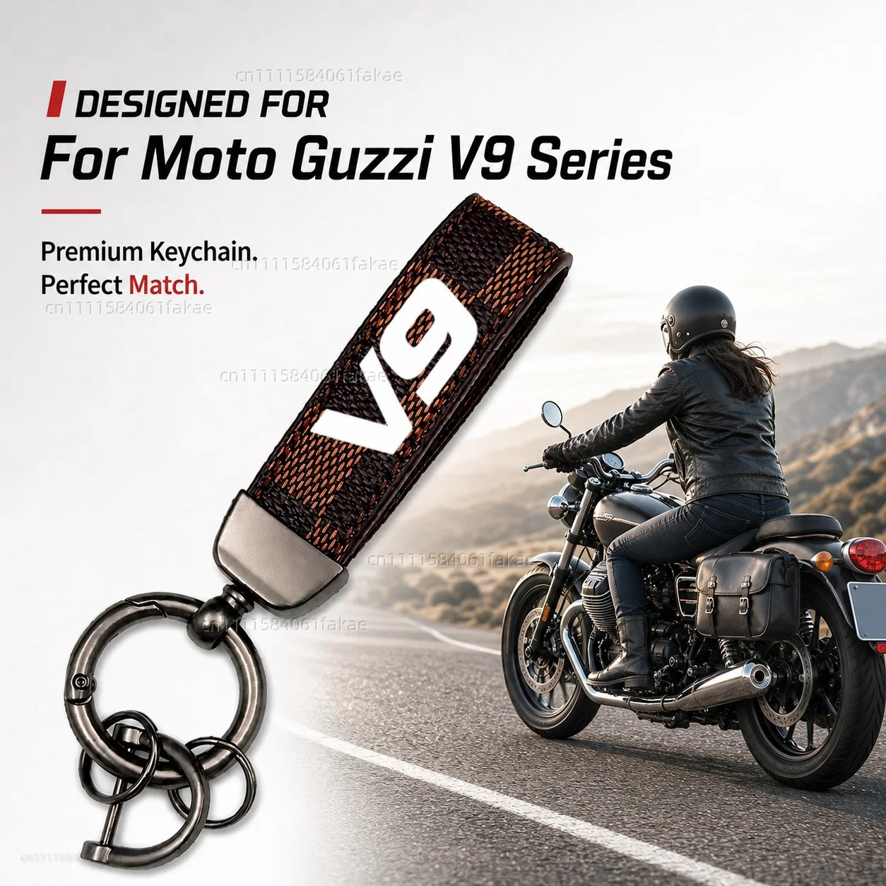 

For Moto Guzzi V9 Series 2016-2024 Motorcycle Keychain Leather Key Ring Custom Logo Gift for Rider Men Women Accessories