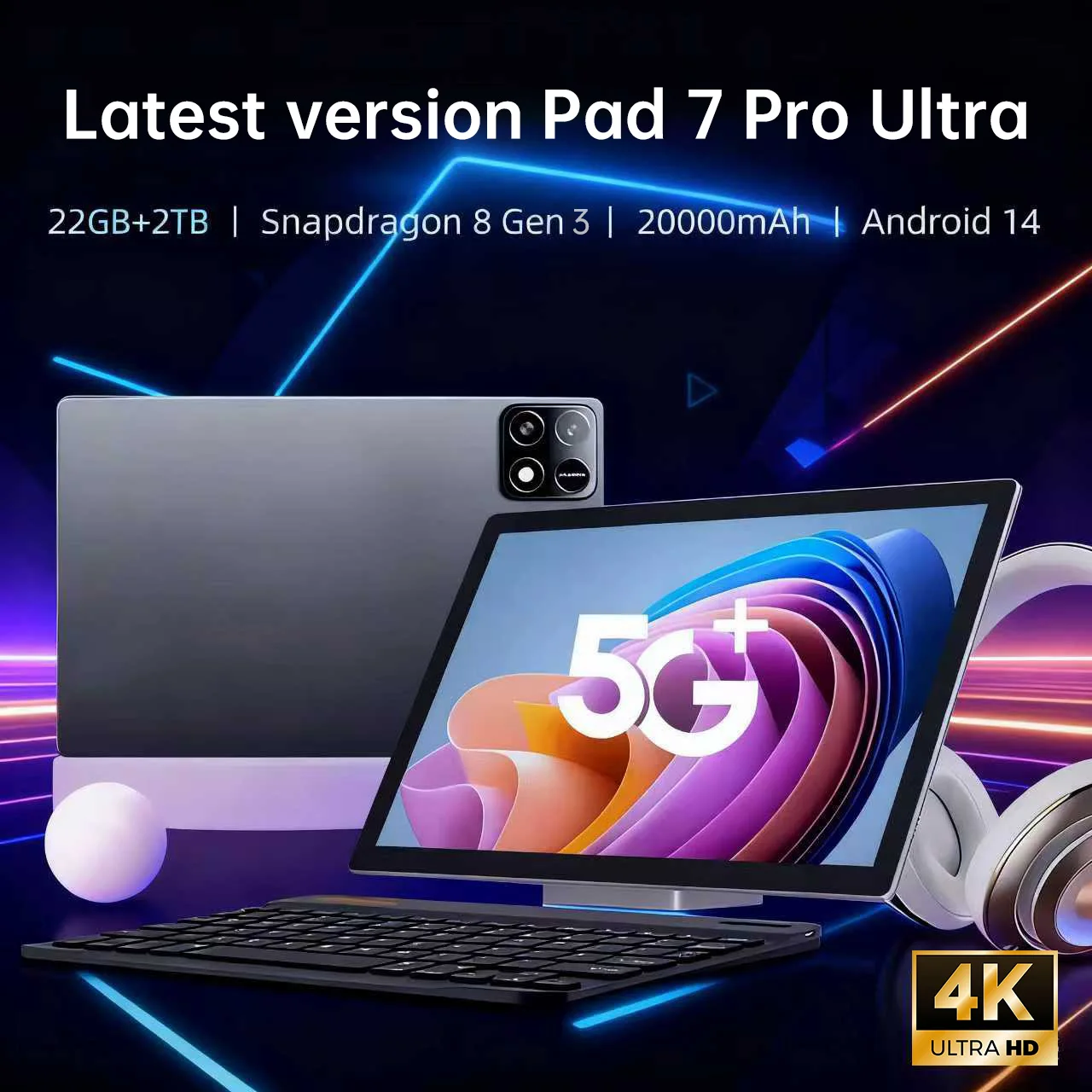 yZ[z2026N Pad 7 Pro Ultra Snapdragon 8Gen3 ŐVO[oŃ^ubg mi Android 14 11C` \tgCgXN[ WiFi GPS WPS 5G PC