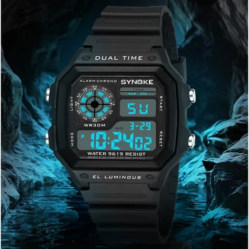 Orologi digitali da uomo sportivi luminosi multifunzione impermeabili da donna orologio da polso da esterno e da corsa per studenti con sette luci