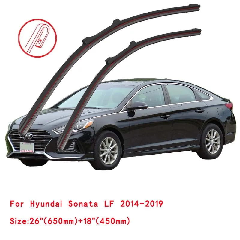 Limpiaparabrisas de goma doble para Hyundai Sonata YF LF DN8 Sedan Saloon 2009 2010 2012 2014 2015 2016 2018 2019 2022