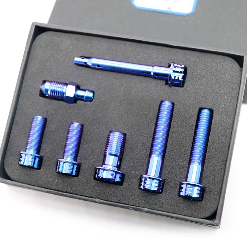 TC4 titanium alloy Brake caliper screw set Motorcycle modification with titanium screws 7pcs/Set