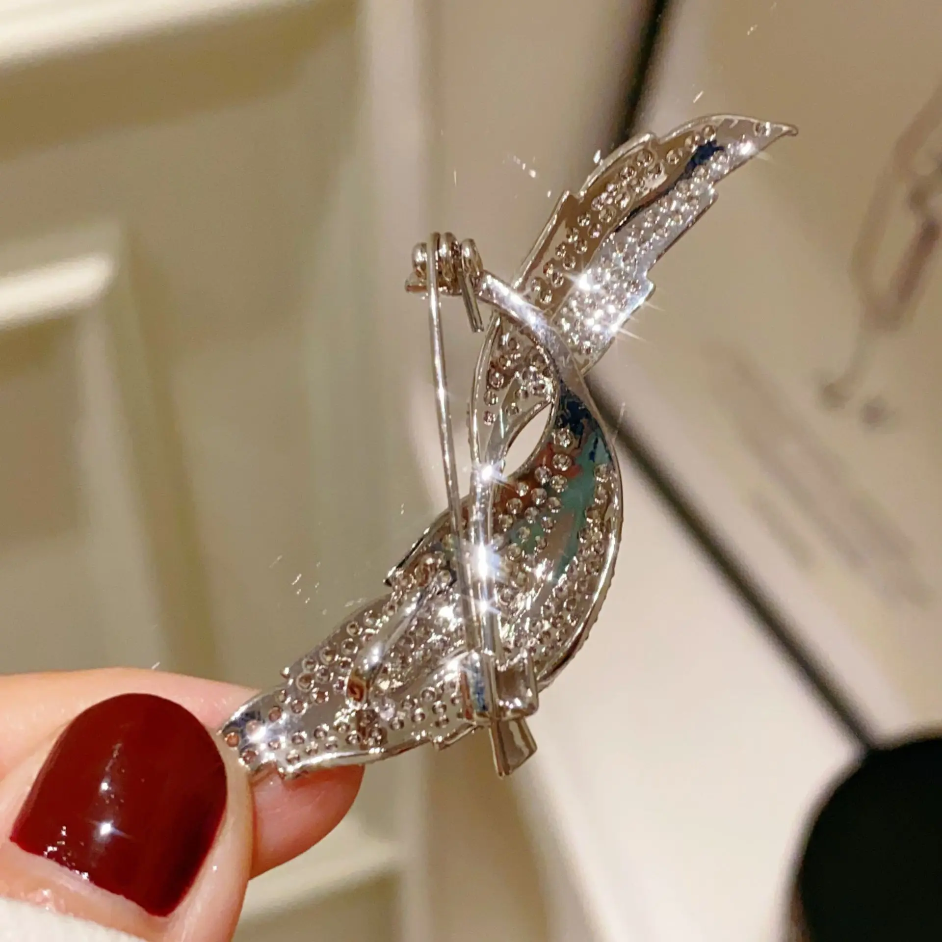 دبابيس ورقية للنساء ، مليئة بحجر الزركونيا ، رائعة ، رومانسية ، حفل زفاف ، مجوهرات أزياء ، دبوس إبزيم زركونيا ، هدية رائعة