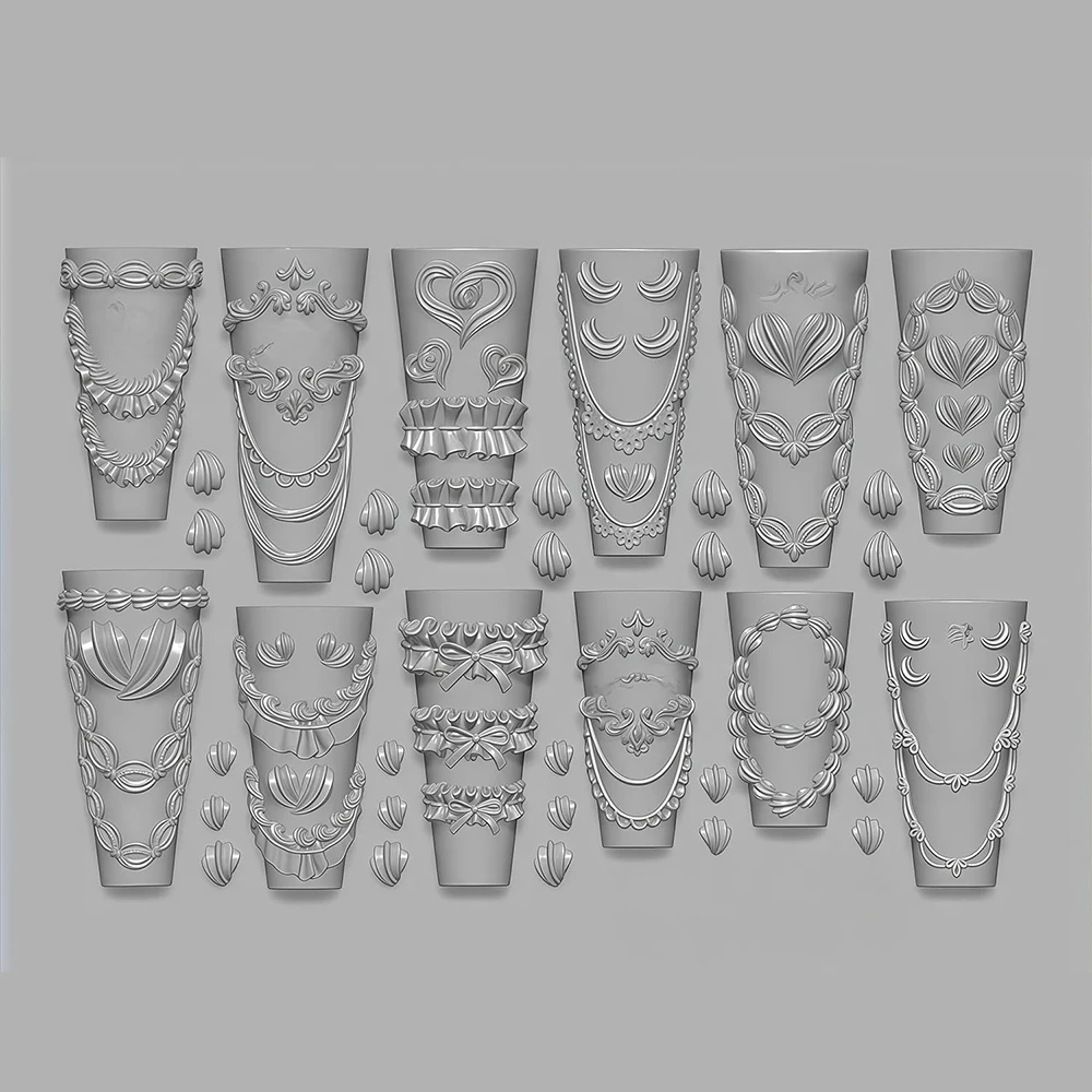 Mädchen Blumen Creme Nagelform 3D Silikon Nagelkunst Harz Charms Form für Maniküre DIY Blumen Herz Kawaii Nageldekoration – Detail 6