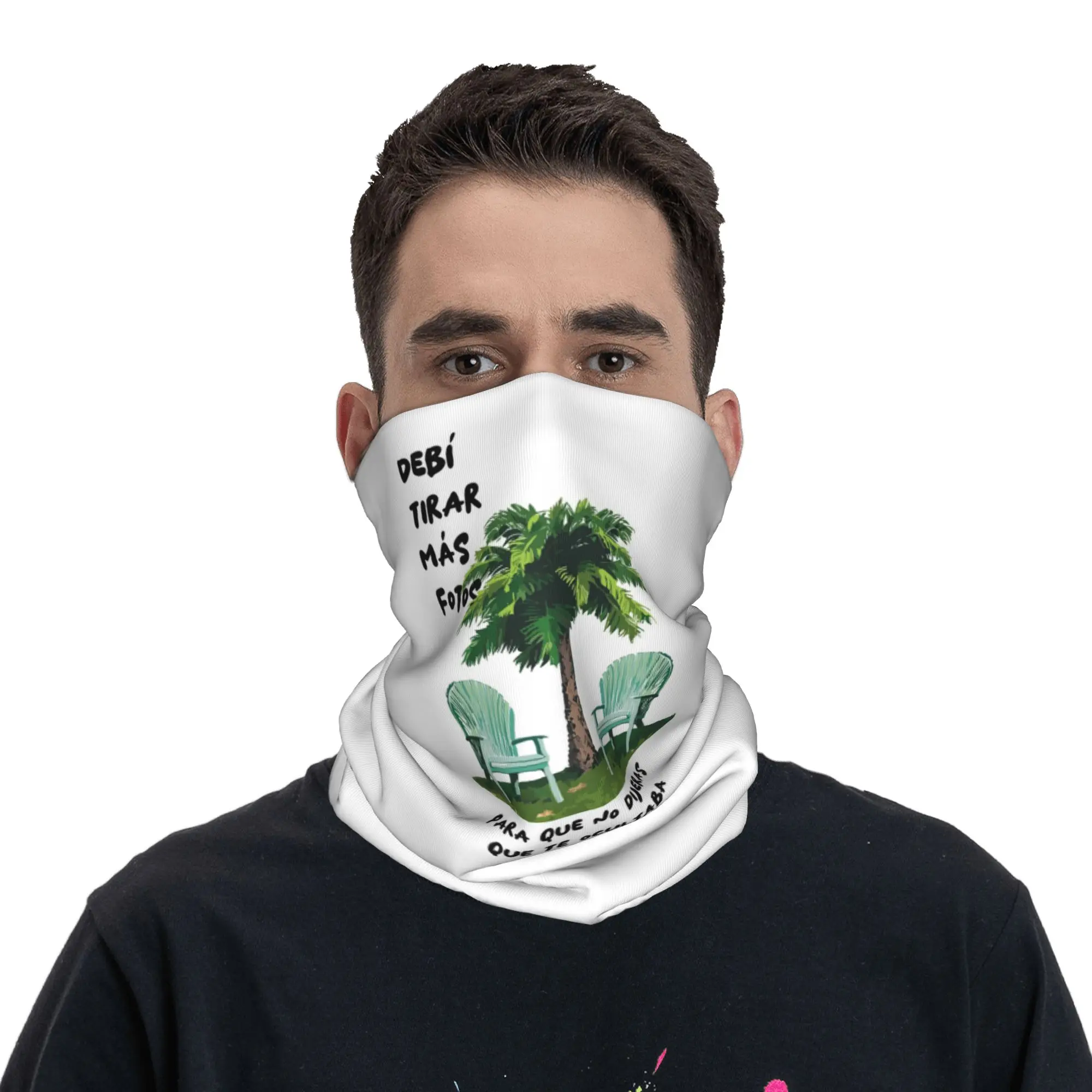 Bad Bunny DTMF Debi Tirar Mas Fotos Album Gift Lyric Bandana Neck Cover Printed Mask Scarf Balaclava Cycling For Men Women Adult