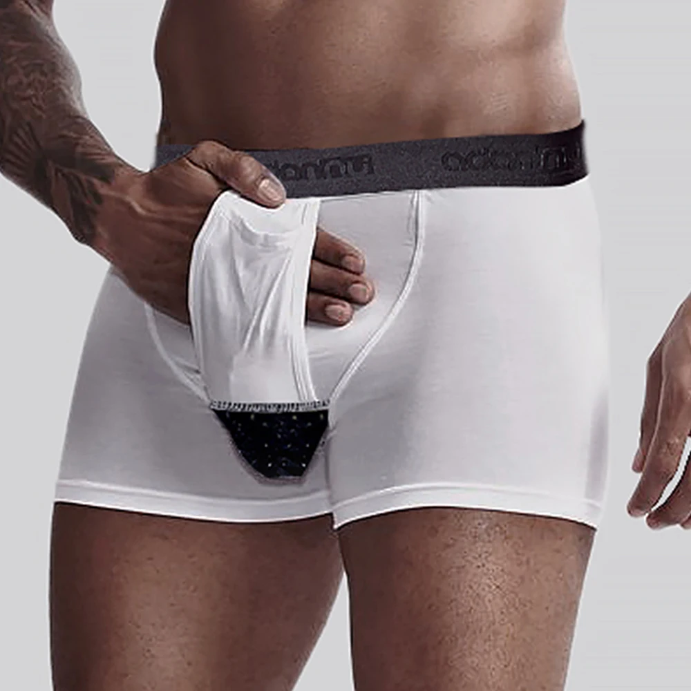 Men U Convex Underwear Cotton Bulge Pouch Breathable Briefs Short Trunks Bullet Separation Scrotum Physiological Underpant