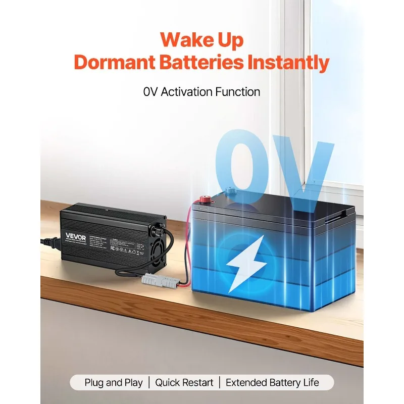 Chargeur de batterie au Lithium 12V 20A, 14.6V AC-DC LiFePO4, chargeur intelligent pour camping-car