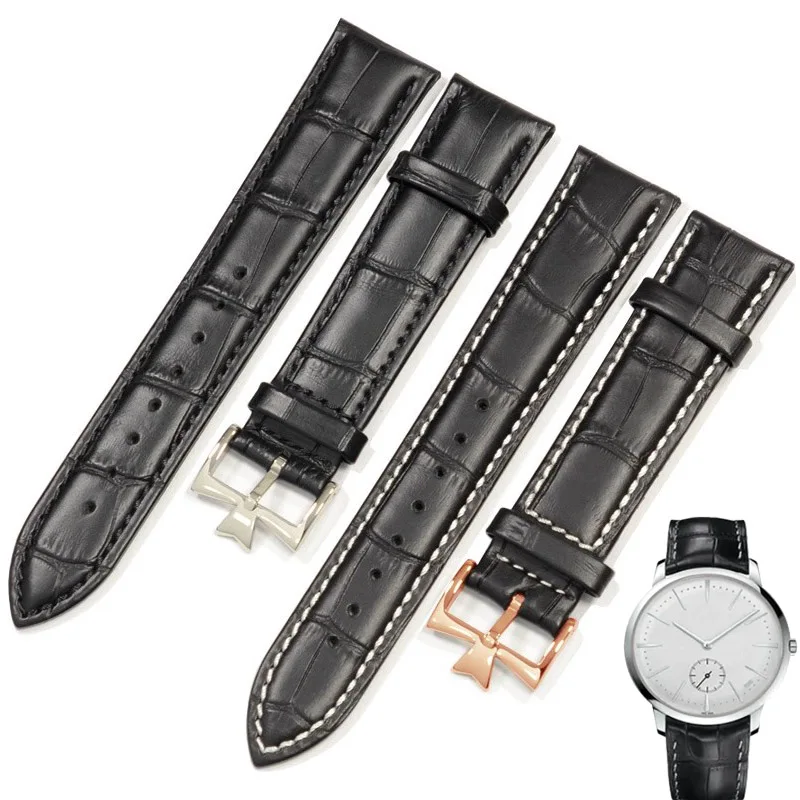 For Vacheron Constantin Patrimony VC Black Brown Genuine Leather Cowhide Strap Replacement Watch Band 18mm 19mm 20mm 21mm 22mm