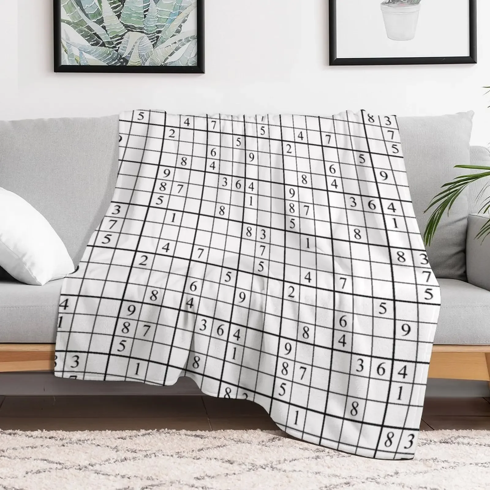 Sudoku (white) Throw Blanket Sofas Quilt for winter Blankets