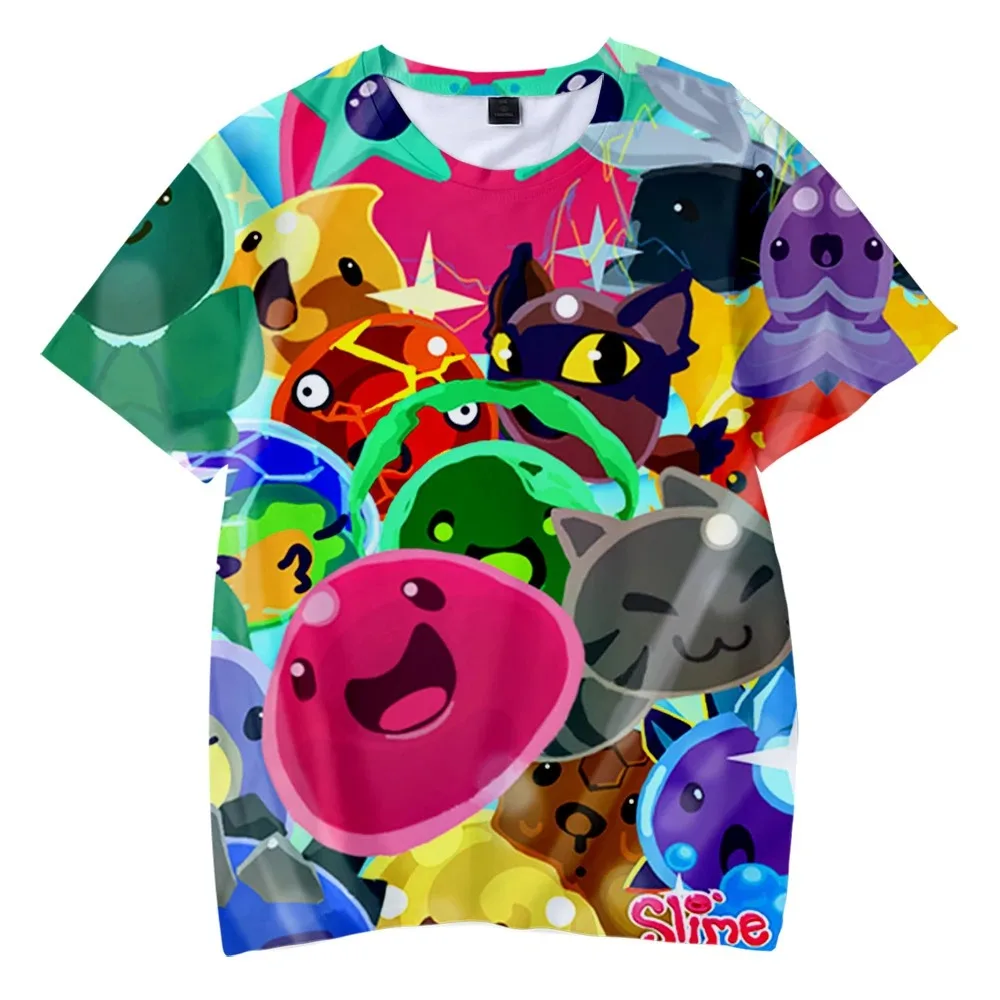 2024 Summer Newest Child T Shirt Slime Rancher Cartoon Anime Game 3d Print Tshirts Boys Girls Neutral O Neck Tees Tops Kide Wear