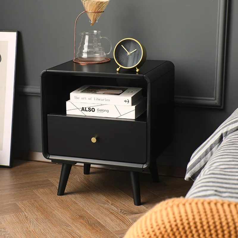 Bedside Table Solid Wood Simple Modern Bedroom Storage Cabinet Mini Small Apartment Economy Storage Cabinet Bedside Cabinet