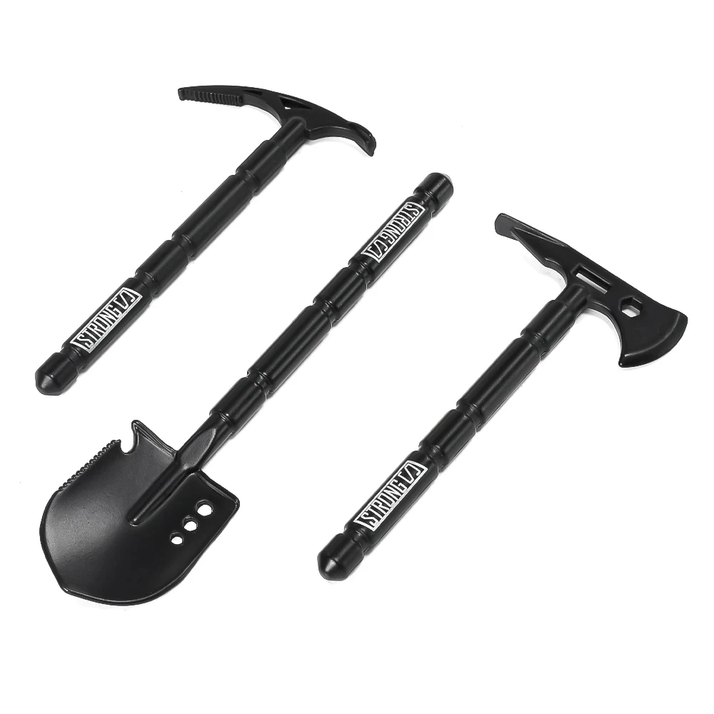 

3pcs Simulation Metal Shovel Axe Pickaxe Decoration for 1/8 1/10 RC Crawler Car Axial SCX10 Traxxas TRX4 Redcat Upgrade Parts