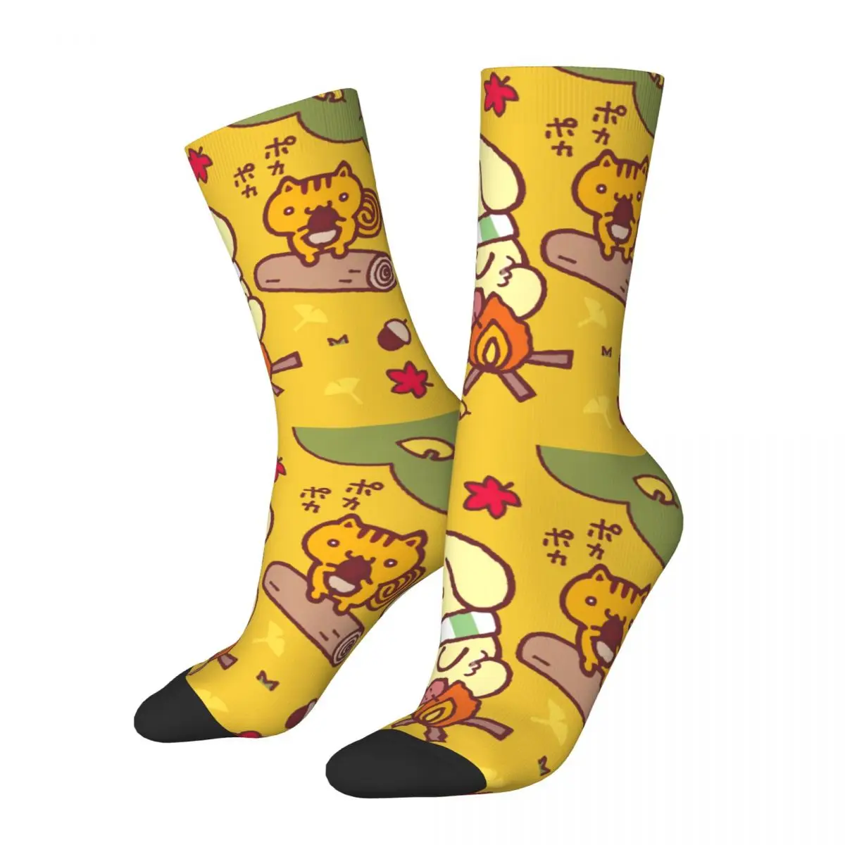 Cute Dog Men's Socks Retro Harajuku Sanrio Pom Pom Purin Street Style Novelty Casual Crew Sock