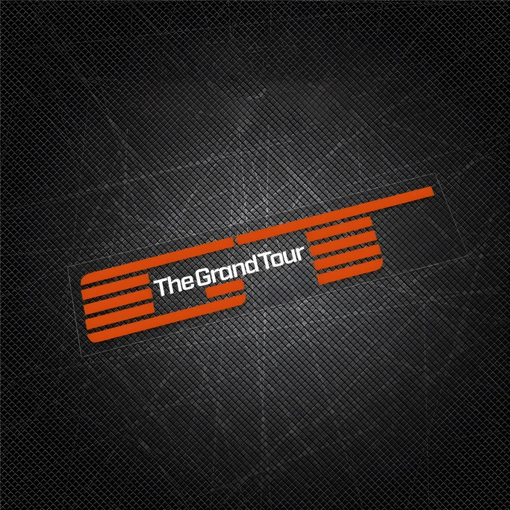 

1PC The Grand Tour Text Pattern Sticker (Orange & White Color) Waterproof Adhesive Decals for Car Decor