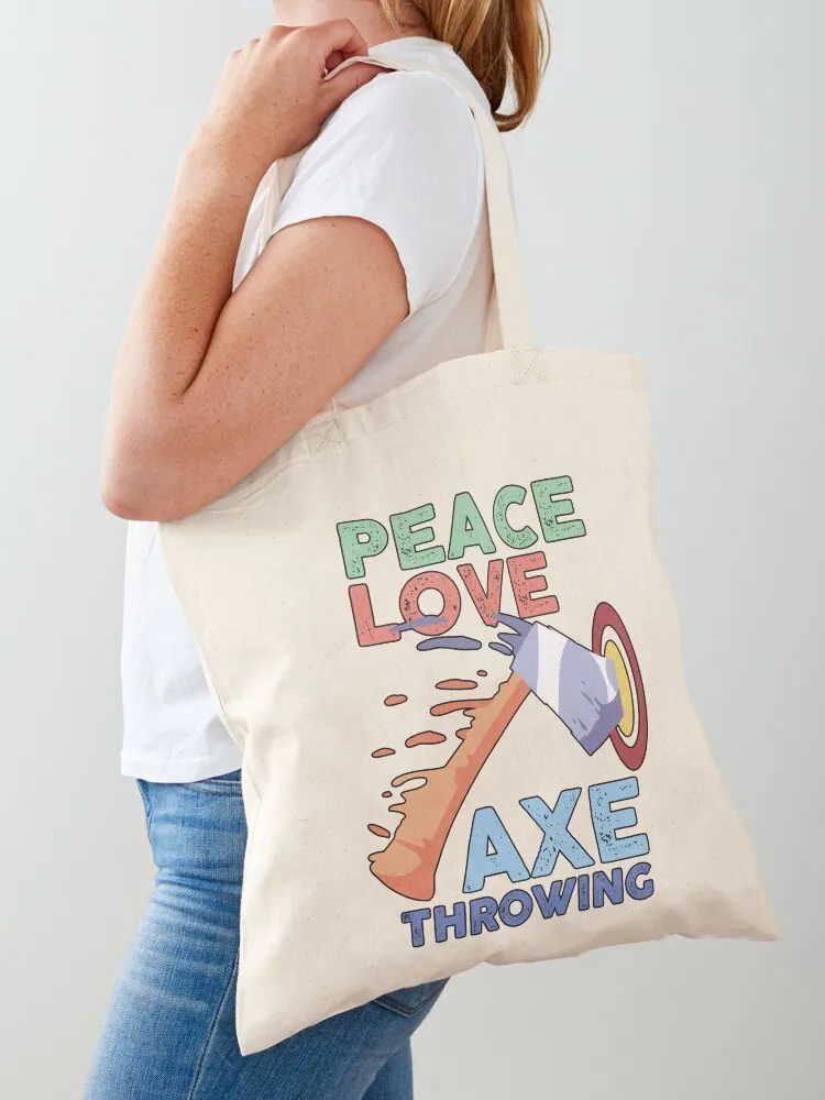 

Peace Love Axe Throwing Tote Bag large size bags Cloth bag handbag cute tote bag
