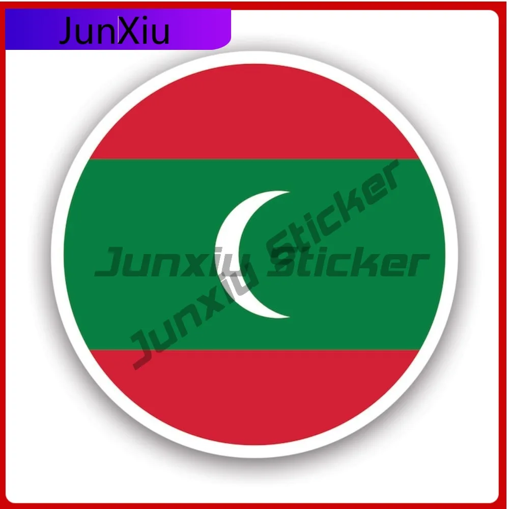 

Round Maldivian Flag Sticker Creative Decals State Flag Patriotic Car Sticker Vinyl Decal Waterproof Durable Fade Proof For Car