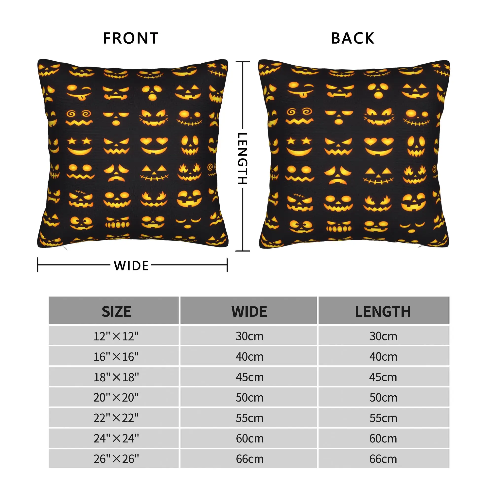 Halloween Glowing Jack O Lantern Different Face Collection Pillow Case  Design Pillow Cover For Couch Sofa Bedroom Pillowcases