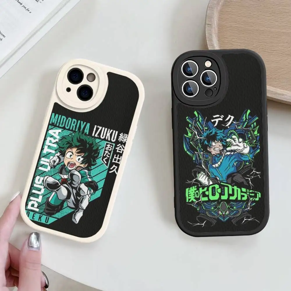 

My Hero Academia Cool Anime For iPhone 16 15 14 13 12 11 Pro Max Plus Shockproof Leather Soft Phone Cover