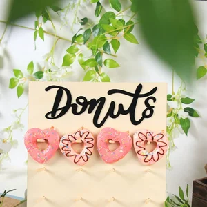 Holz Donut -Unterstützung für Hochzeitsdekoration, Wanddessert, Donut, Tischunterstützung, Hochzeitsvorräte, Geburtstagsfeier, Babyparty, Kinder 8 Hauptverkaufssport -Süßigkeiten Bar - №6