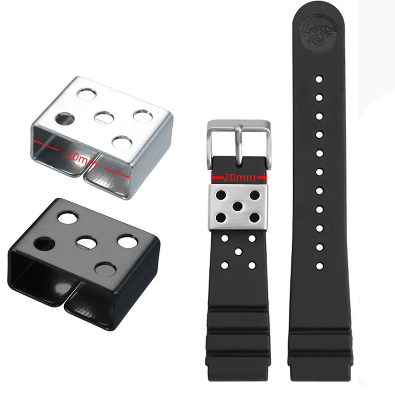 

20 мм металлический ремешок с пряжкой для Seiko No 5 серии силиконовый резиновый ремешок для часов Keeper подвижный держатель из нержавеющей стали кольцо-петля