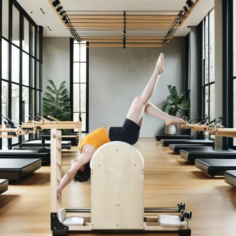 YTYIN جودة عالية خشب القيقب سلم برميل لينة الجلود الإسفنج مبطن بيلاتيس المعدات المصلح لاستخدام الاستوديو