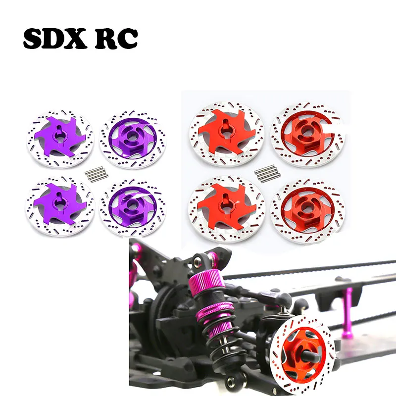 4pcs Metal Brake Disc Wheel Rim Box Metal Hex Adapter For 1/10 Sakura D4 Racing On-Road Rc Car Parts