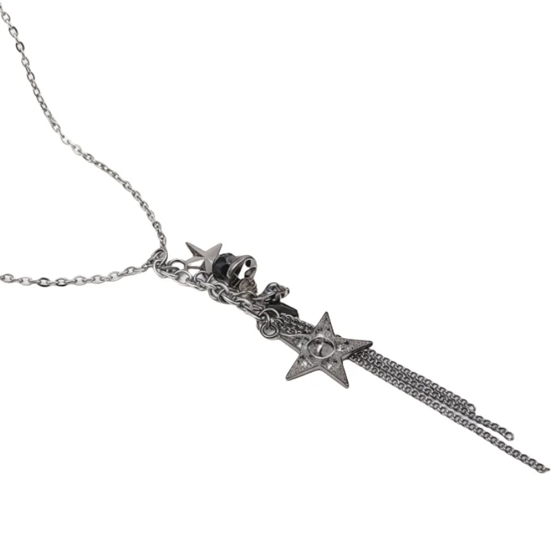 قلادة شرابة معدنية مطلية صديقة للبيئة مع المعلقات المتنوعة، تصميم فريد من نوعه سلسلة طويلة قلادة لمجوهرات الأزياء النسائية #6