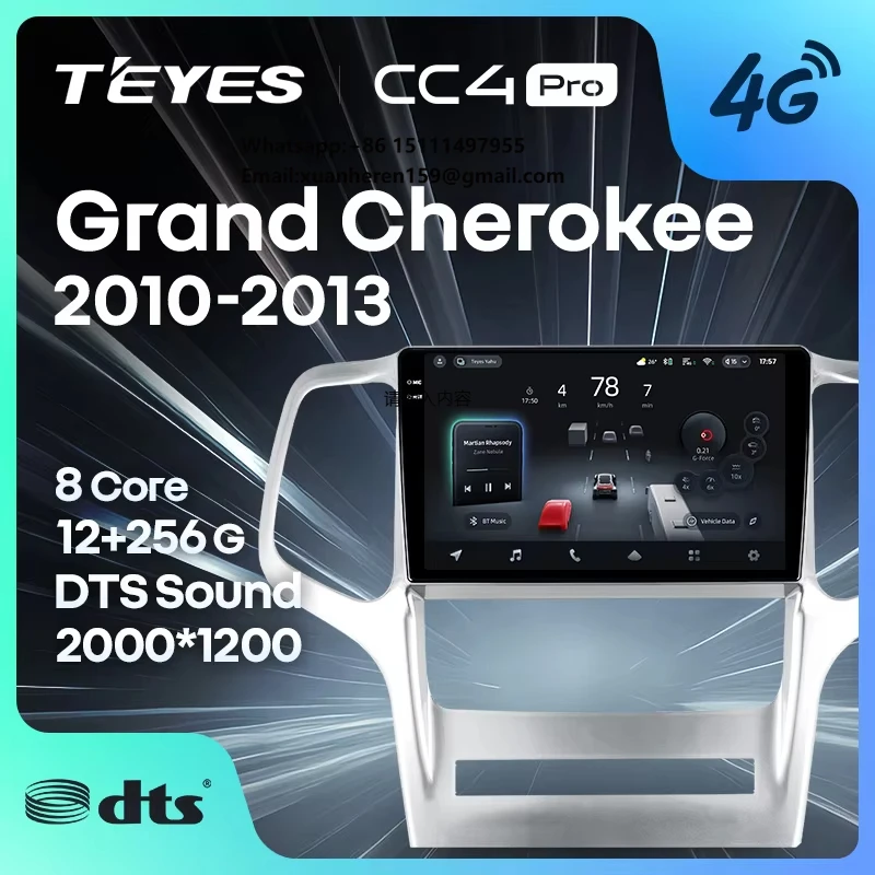 

TEYES CC4 PRO For Jeep Grand Cherokee WK2 2010 - 2013 CarPlay Android Auto 2DIN Autoradio Car play Radio Multimedia Stereo