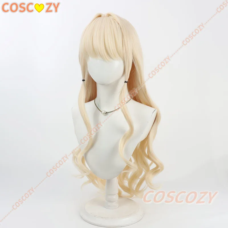 Krone Cosplay Perücken Nikke Die Göttin des Sieges Krone Kunsthaar Halloween 80 cm lange gewellte blonde Perücke hitzebeständig