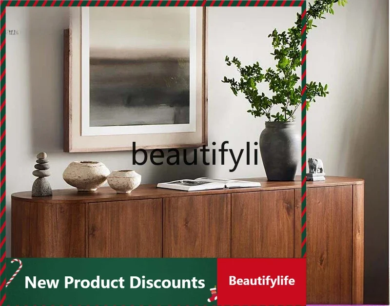 

Simple kitchen dining side cabinet low cabinet bedroom solid wood storage storage locker D80