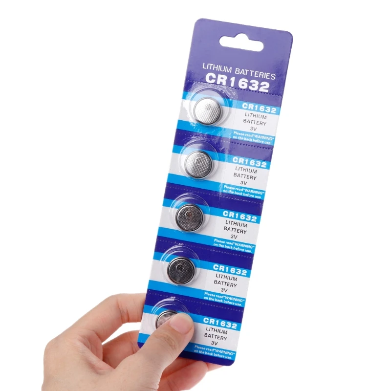 M2EC 5 Pieces CR 1632 Batteries Long-Lasting & High Capacity CR1632 Lithium Battery 3 Volt CR1632 Button Cell for Car Key Fob