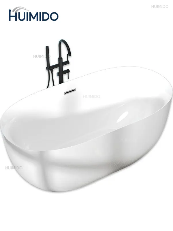 Oval bathtub Seamless integrated acrylic freestanding bathtub Adult home hotel B & B bathtub