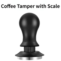 Coffee Tamper Adjustable Depth With Scale Espresso Springs Calibrated Tamping Coffee Distributor