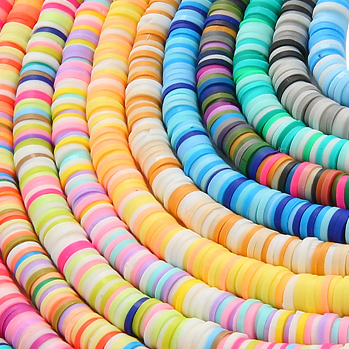 شقة مستديرة بوليمر كلاي الخرز لصنع المجوهرات ، اليدوية هيشي القرص ، فضفاض الخرز فاصل DIY بها بنفسك أساور و القلائد ، 350 قطعة