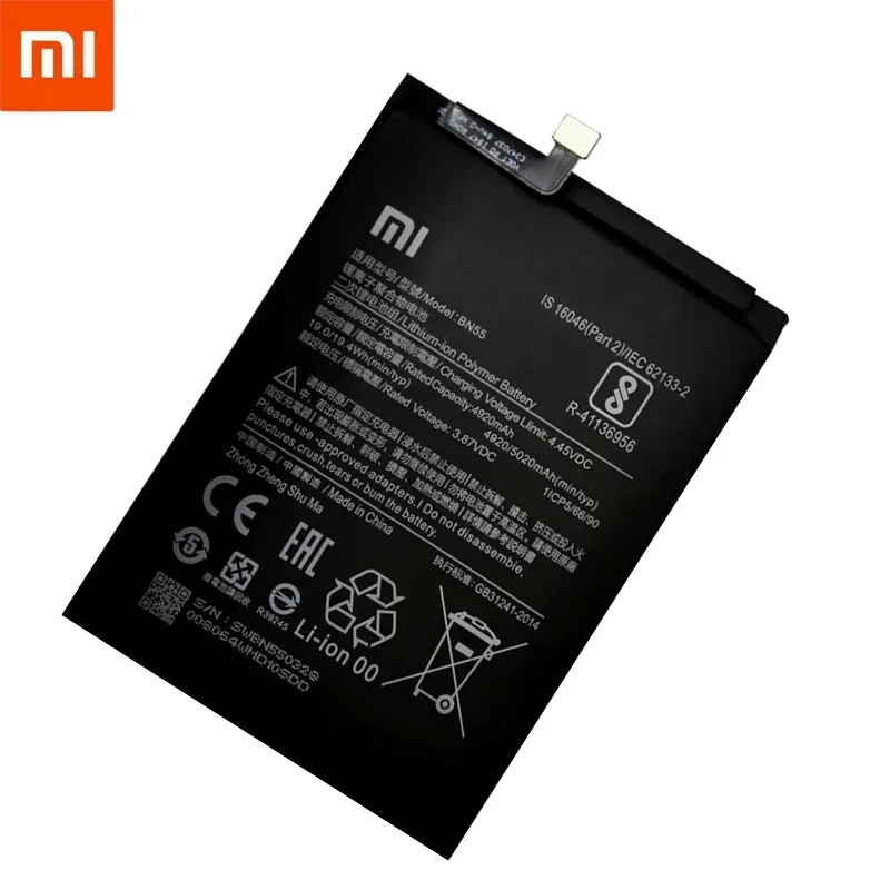 100% Original 5020mAh Replacement Battery For Xiaomi Redmi Note 9S Note9S BN55 Genuine Phone Battery Batteries Fast Shipping