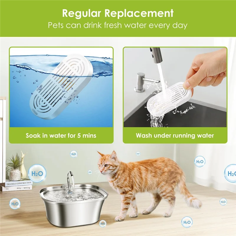 

【NEW】9PCS Cat Water Fountain Filters 3.2L/108Oz & 4L/134Oz Pet Water Fountain Drinking Fountain Parts Filter Foams