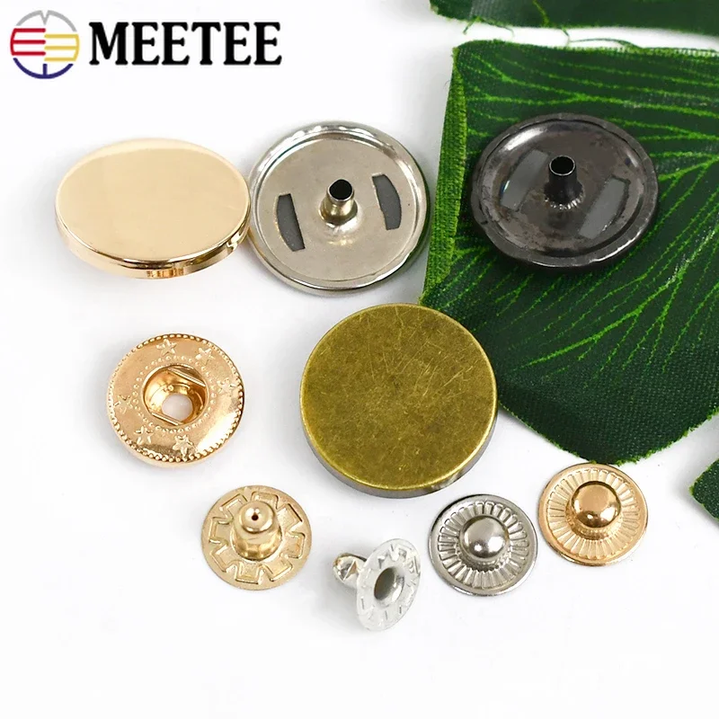 30sets meetee 10-25mm kov drobnost knoflíků pro oblečení bunda kabát tisk hřeby tlačítko garment dekorační přezkami řemeslo příslušenství