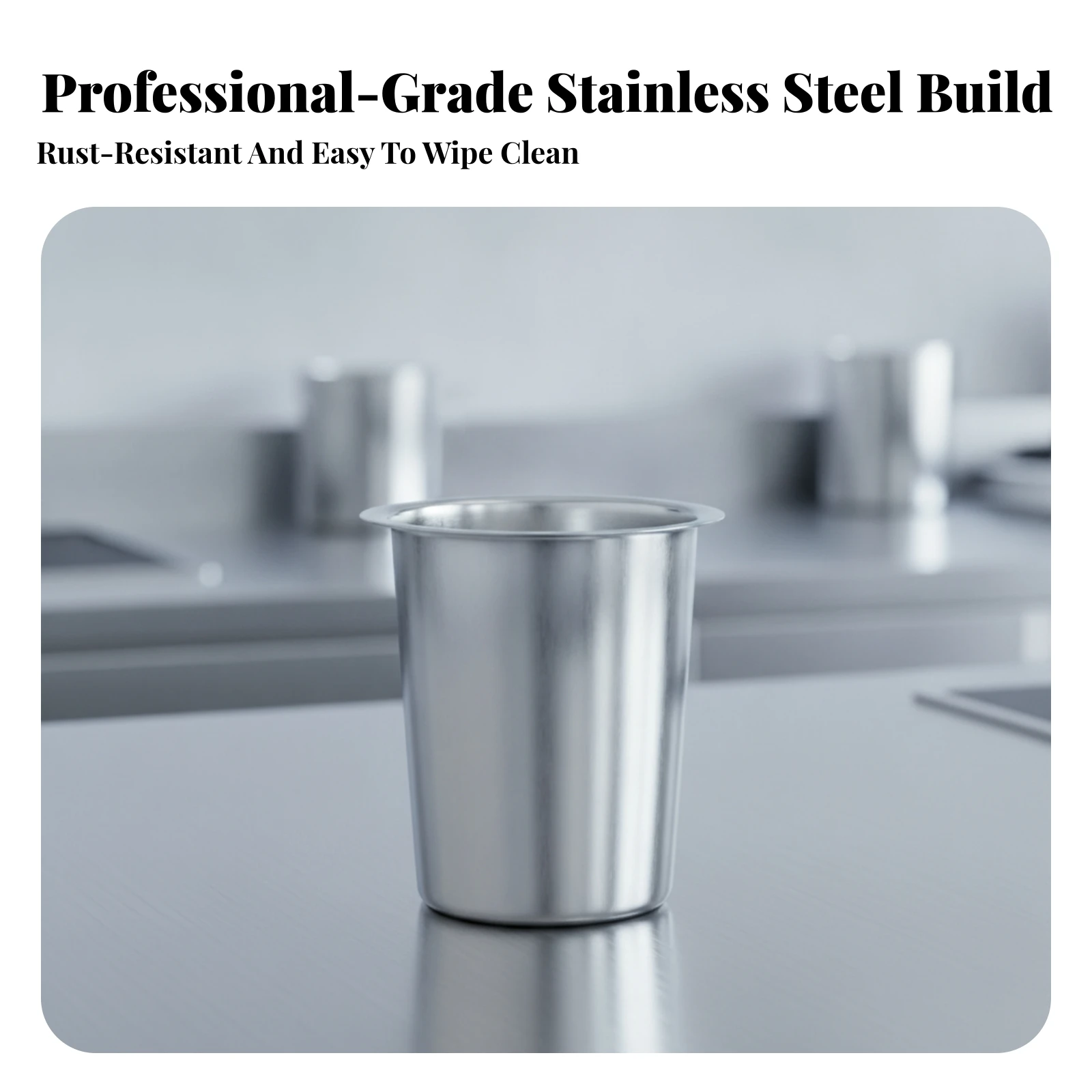 Stainless Steel Utensil Holder Tapered Embedded Cutlery Cylinder Utensil Holder with Flared Rim Space-Saving Cutlery Cylinder