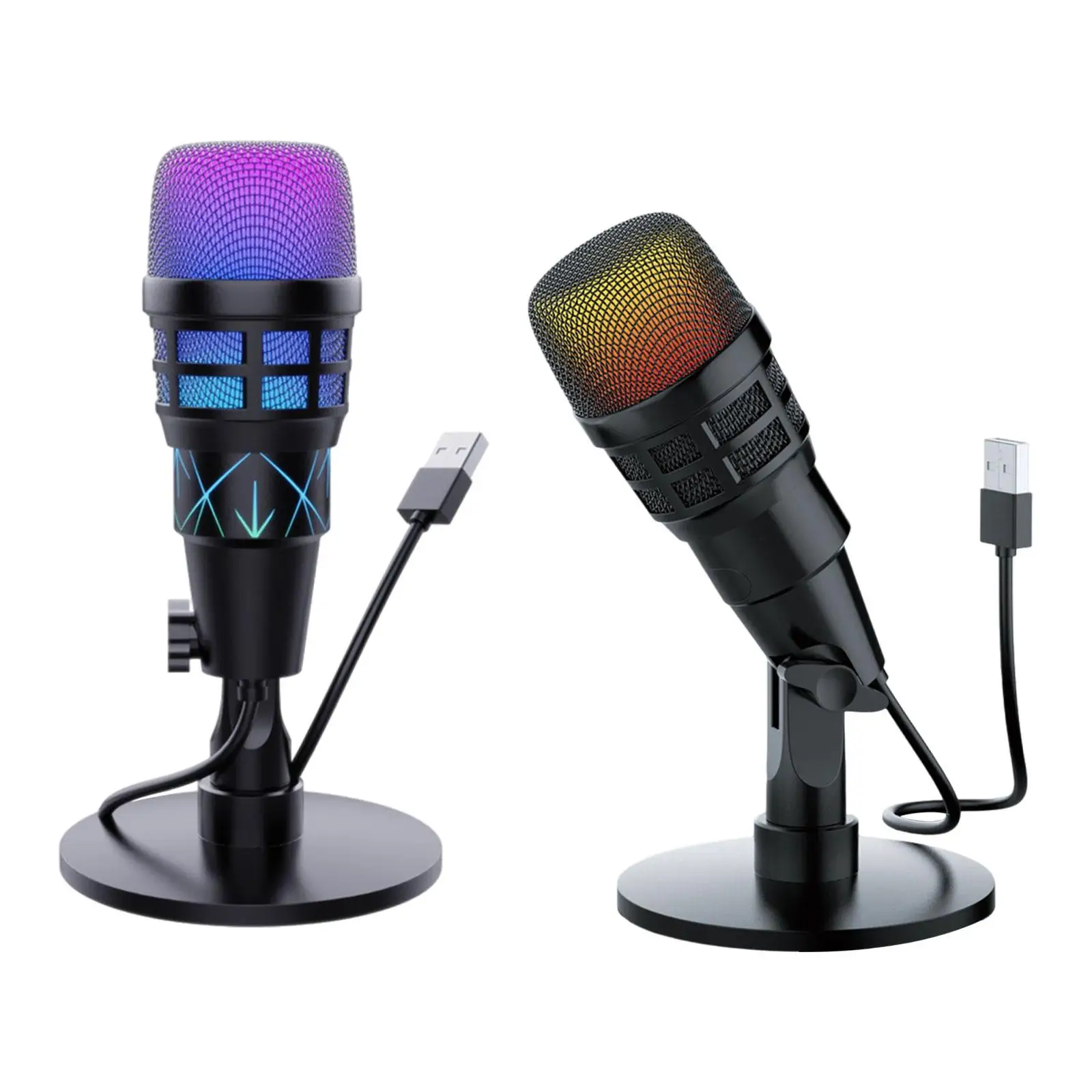 RGB USB Condenser Gaming Microphone Computer Professional Mic For PC Phone Recording Streaming Podcasting