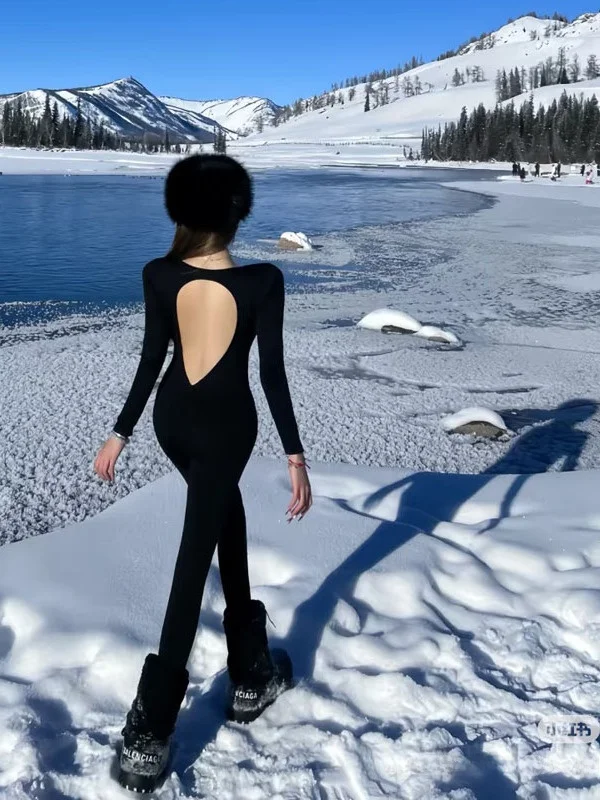 

Сексуальный женский комбинезон с длинными рукавами и высокой талией, прямые длинные брюки, для работы и путешествий, модный комплект из двух предметов для девушек