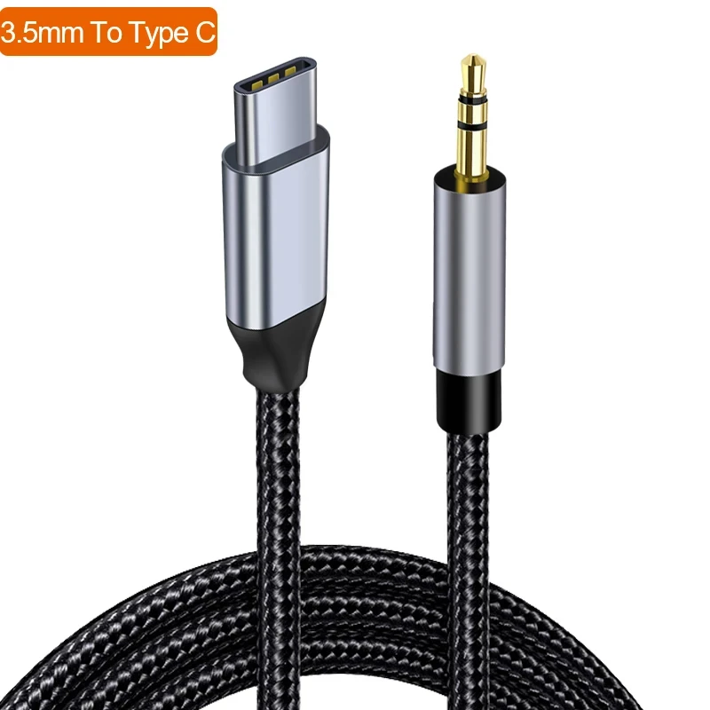 USB C to 3.5mm Aux Cable Speaker Cable Audio Cable For Car Headphone Type C Converter Jack Speaker For Samsung Xiaomi Realme