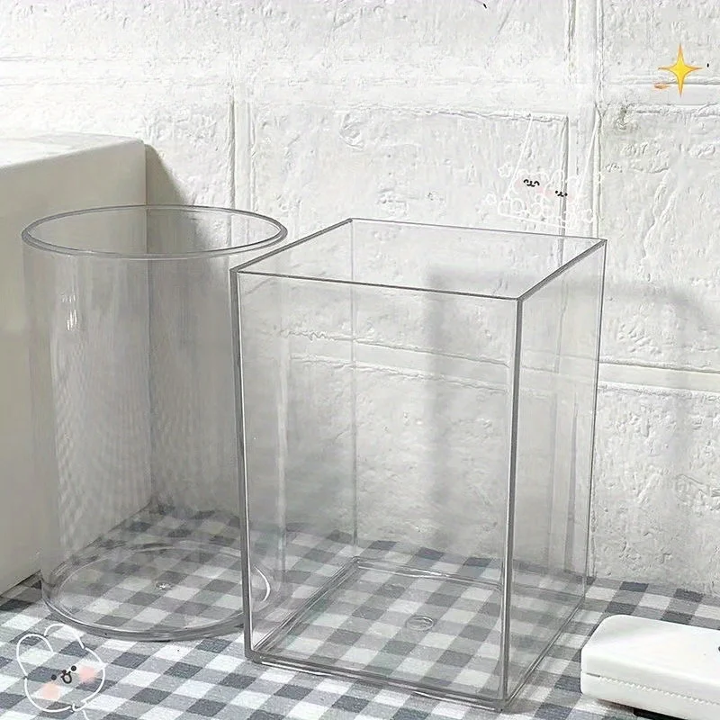 Clear Acrylic Pen Holder - Multi-Compartment Organizer for Pens, Pencils, Makeup Brushes & Office Supplies - for Home, Office