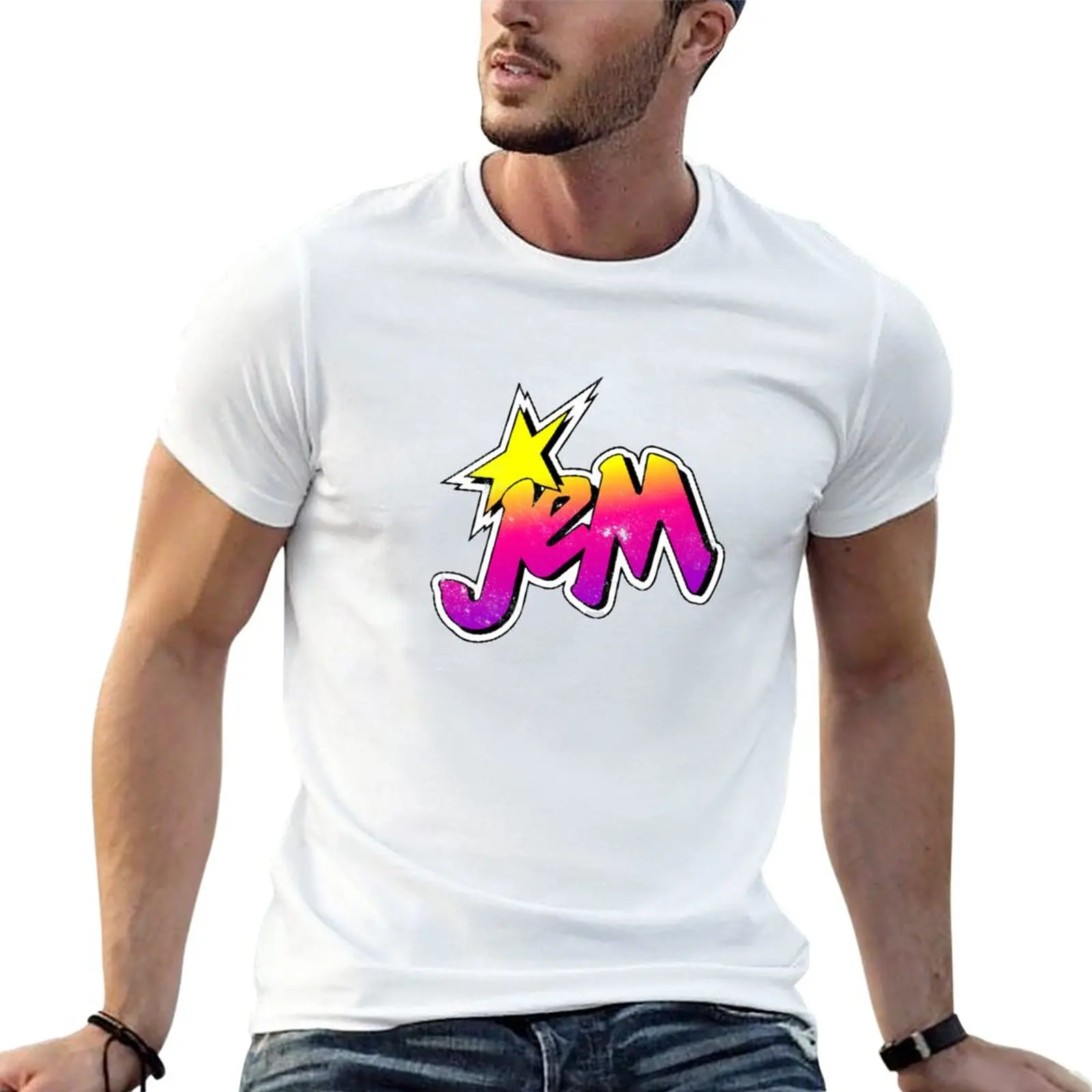 New Jem 80's Tee T-Shirt anime custom t shirts blank t shirts T-shirt for a boy mens graphic t-shirts pack