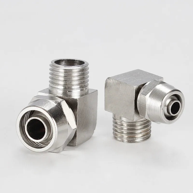 Nickel plated copper Pneumatic Fittings Air Fitting Square PL 4-M5 4 6 8 10 12 14 16mm Thread 1/8 3/8 1/2 1/4BSP Quick Connector