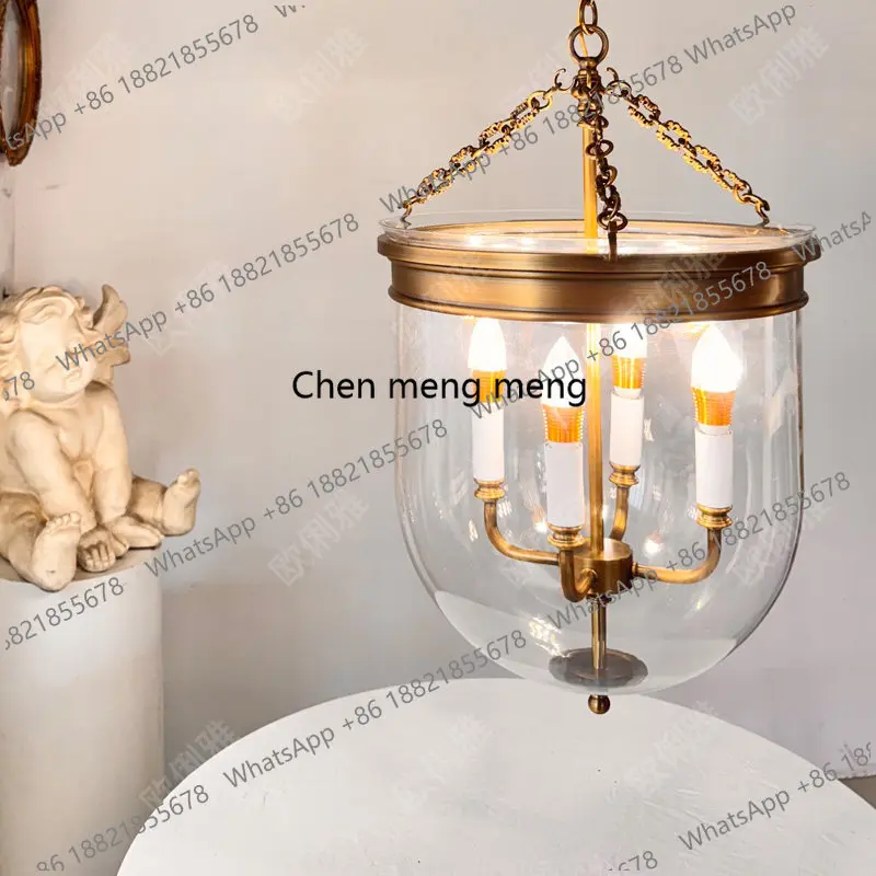 

All-copper retro chandelier villa designer American French restaurant cafe clothing store exhibition hall lamps